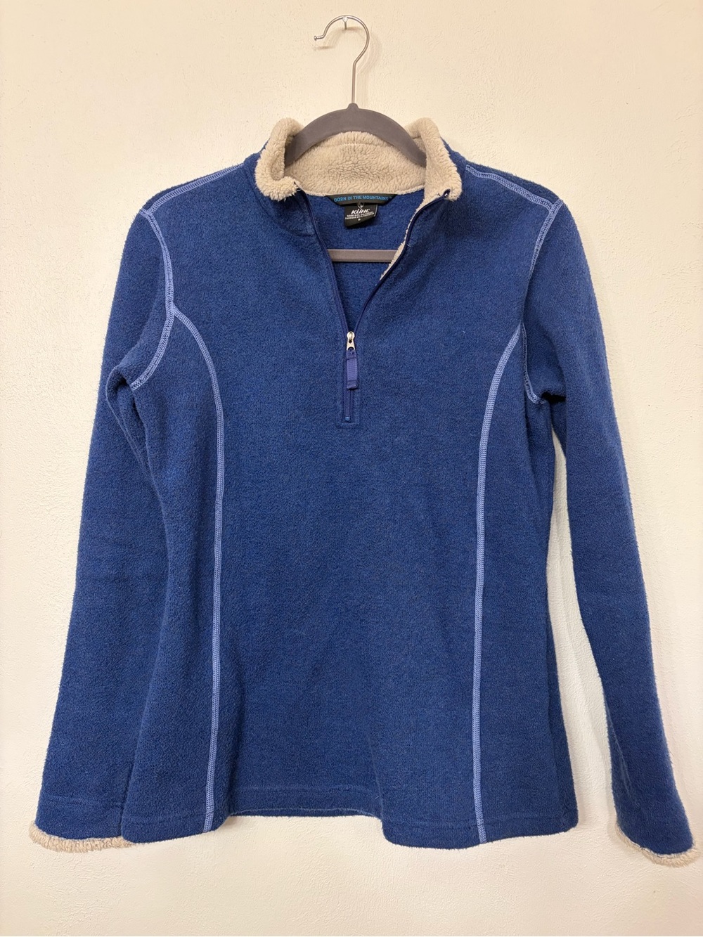 Kuhl Women’s Alfpaca Blue 1/4 Zip Pullover Sweater Fleece Sherpa Collared Size S